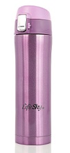 LifeSky insulated girly purple travel coffee mug stainless steel.