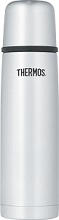 Thermos Vacuum insulated all stainless steel compact 16-ounce beverage bottle.