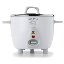 Aroma Simple Stainless 6 Cup Rice Cooker with Steel Bowl Inner Pot (without nonstick)