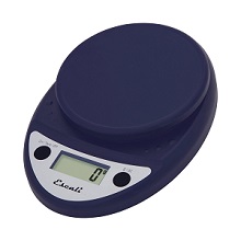 Escali Primo Digital Kitchen Scale, Blue and White colors.