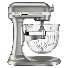 KitchenAid Professional 6500 Design Series Sugar Pearl Silver Bowl-Lift Stand Mixer with 6 Quart Glass Bowl