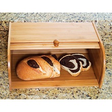 Lipper Bamboo Countertop Bread Box Roll Top Bread Boxes