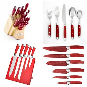Red Kitchen Knife and Red Cutlery Sets to complement your kitchen decor.